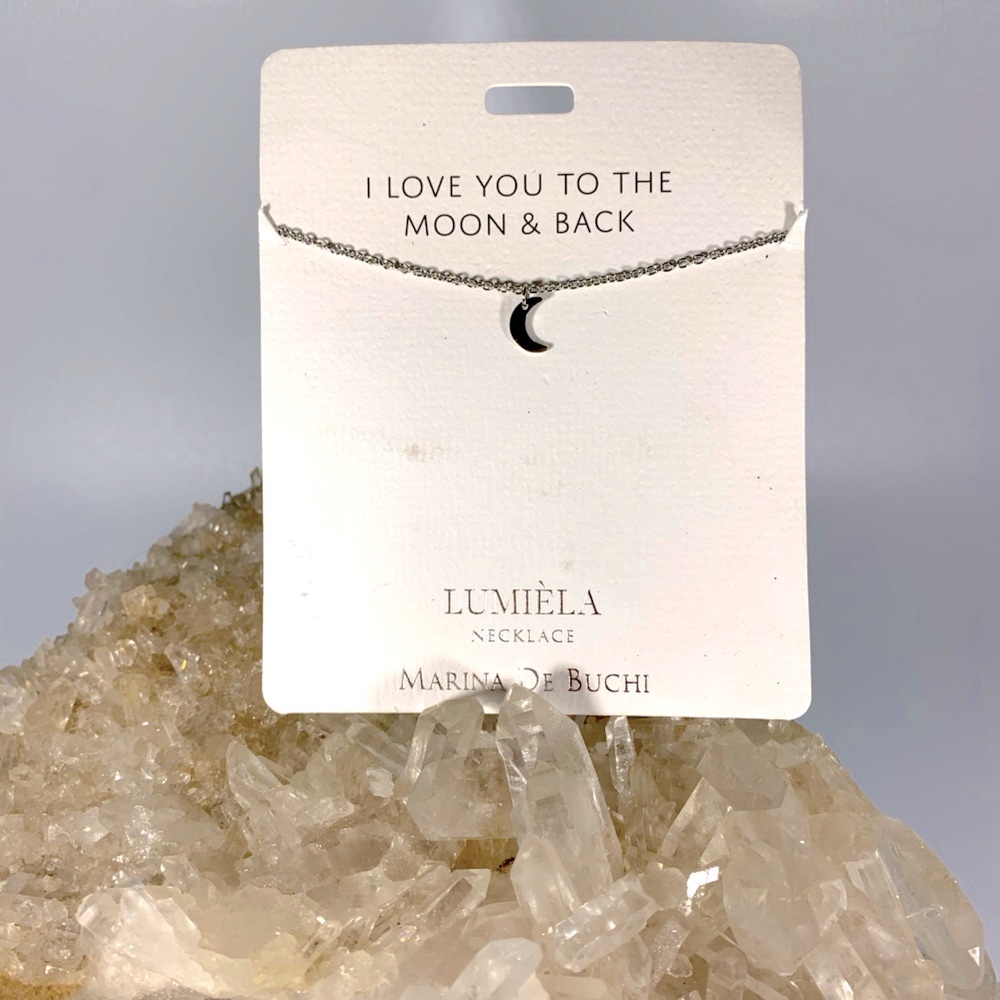 Marina De Buchi Lumiela Dainty Moon Pendant Necklace Celestial Witchy Minimalist